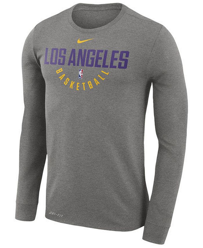 Nike Men's Los Angeles Lakers Practice Long-Sleeve T-Shirt - Macy's