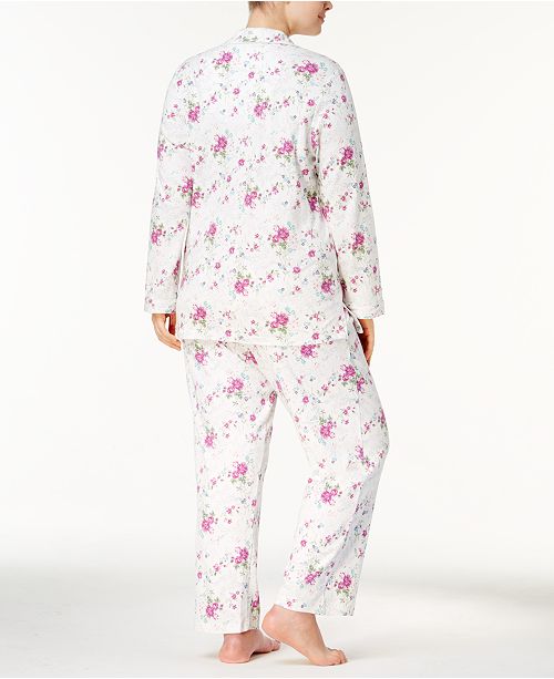 Charter Club Plus Size SatinPiping Pajama Set, Created for Macy's