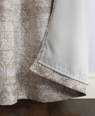 Darren Distressed Woven Jacquard Blackout Grommet Curtain Panel