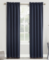 Sun Zero Preston Energy Saving Blackout Rod Pocket Curtain Panel - Navy