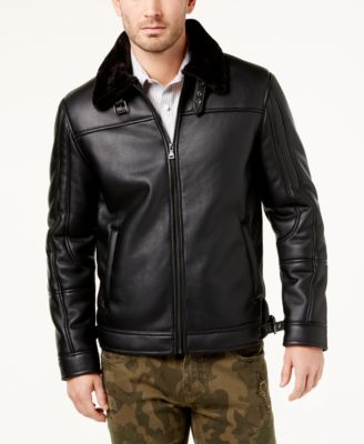 macy's inc men's leather jacket