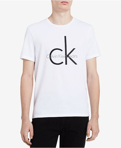 Calvin Klein Jeans Men's Classic CK Logo-Print T-Shirt - T-Shirts - Men ...