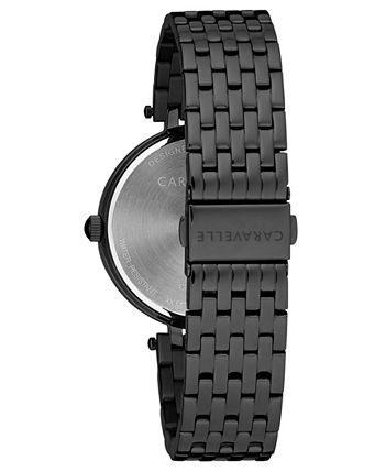 Caravelle - Women's Black Stainless Steel Bracelet Watch 38mm