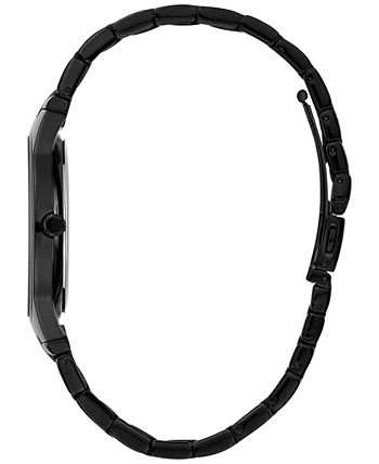 Caravelle - Men's Diamond-Accent Black Stainless Steel Bracelet Watch 40mm