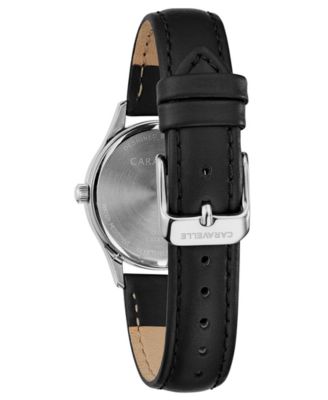  Women's Black Leather Strap Watch 30mm
