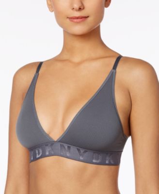 DKNY Women's Seamless Ribbed Bralette – Comfy Sports Bra For Yoga, Lounge, Or Everyday Wear