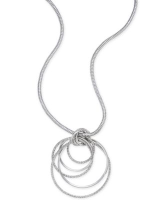 Thalia Sodi Silver-Tone Multi-Ring Pendant Necklace, Created for Macy's