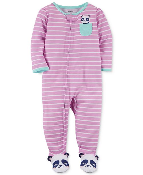 Carter's 1Pc. Striped Panda Footed Pajamas, Baby Girls & Reviews