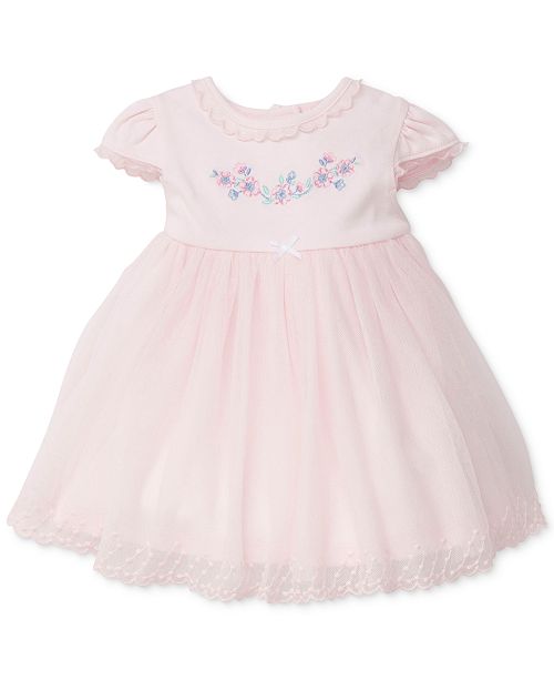 Little Me Lace Trim Embroidered Cotton Dress Baby Girls Reviews