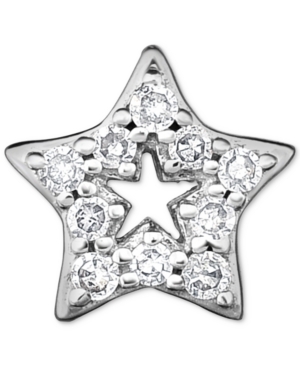 image of Diamond Accent Star Single Stud Earring in 14k White Gold