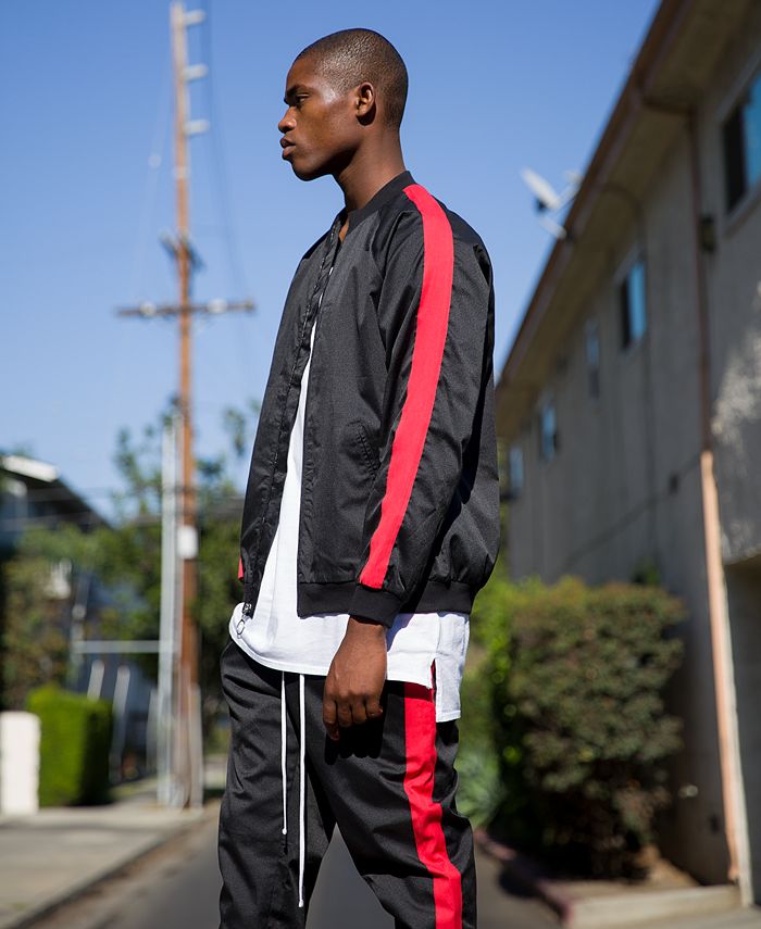 Asian Silverfox Men Men's Stripe-Sleeve Track Jacket