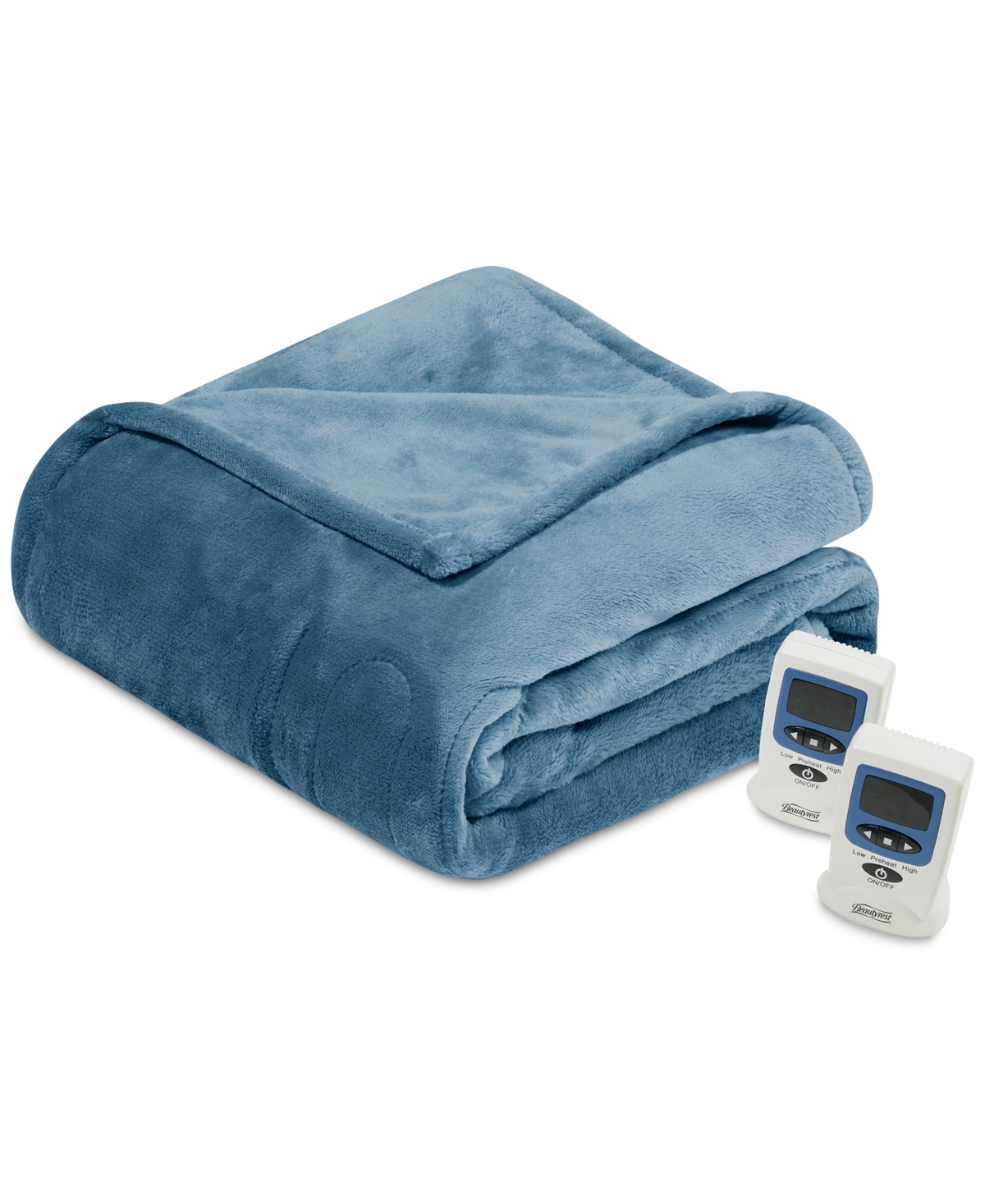 Beautyrest Electric Plush Queen Blanket Bedding In Sapphire Blue