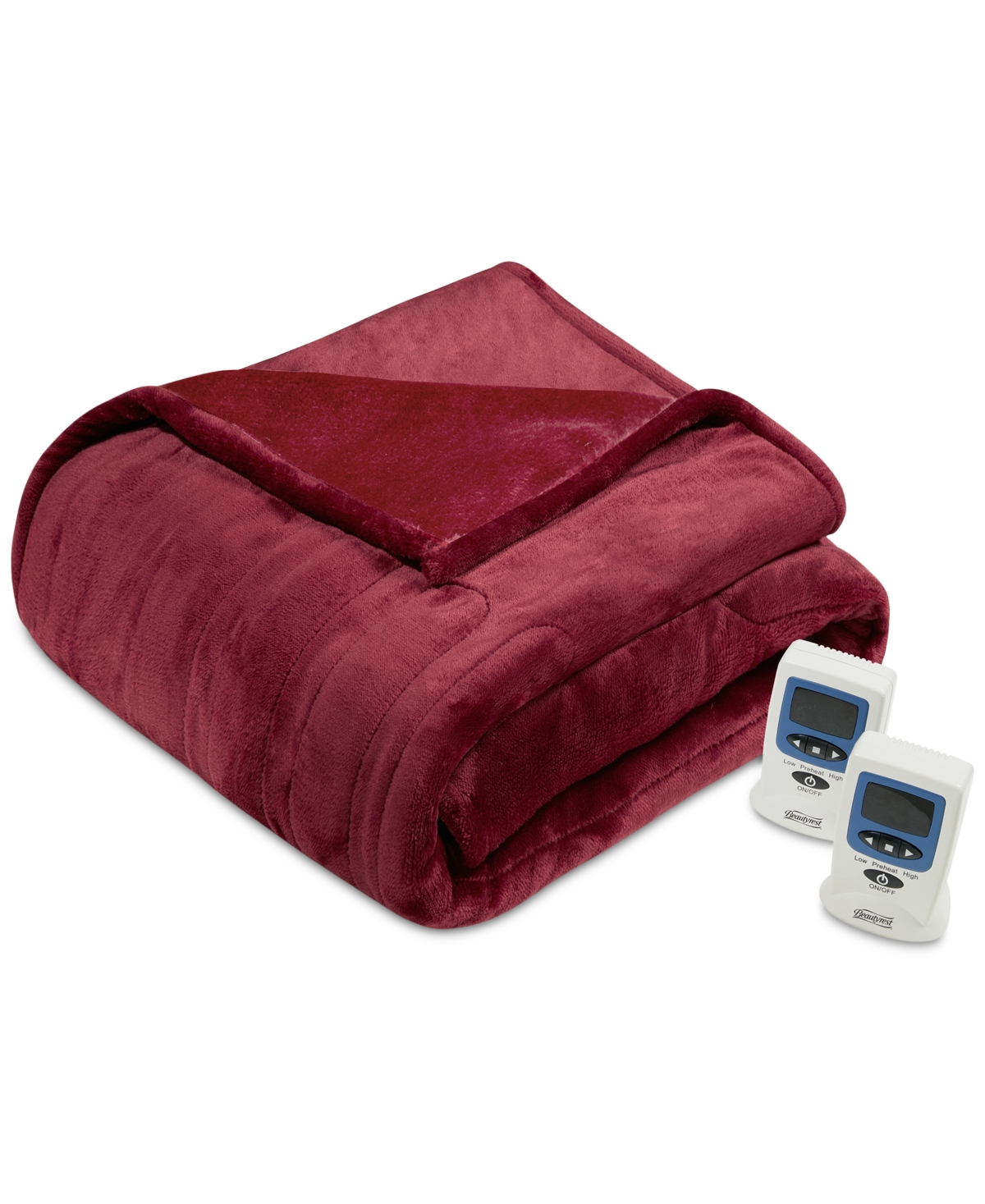 Beautyrest Electric Plush Queen Blanket Bedding In Red