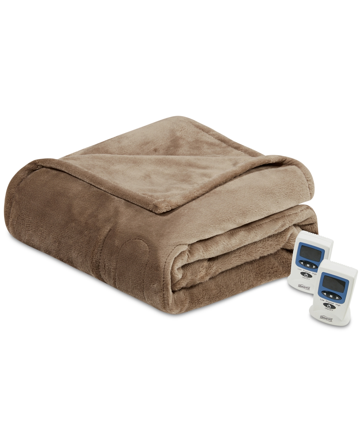 Beautyrest Plush Blanket, Twin In Mink