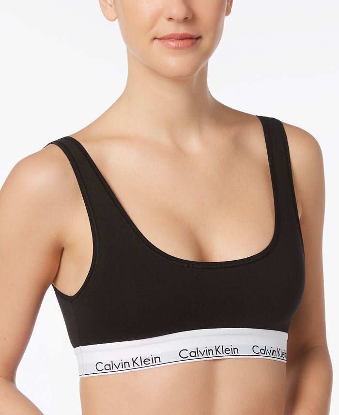 Calvin Klein Scoop-Neck Logo-Band Bralette QF4393 & Reviews - Bras &  Bralettes - Women - Macy's