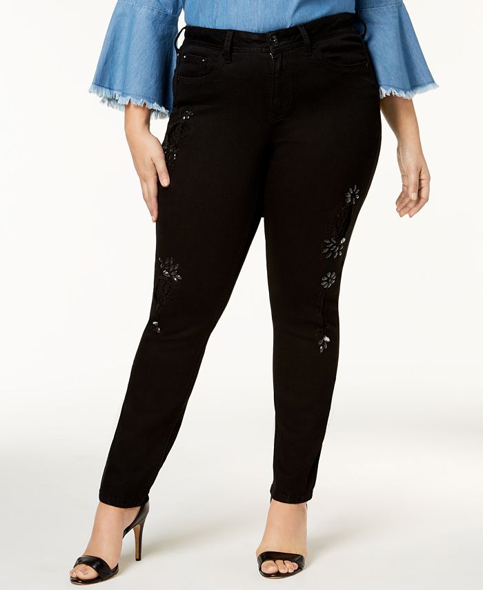 Seven7 Jeans Trendy Plus Size Ripped Skinny Jeans - Macy's
