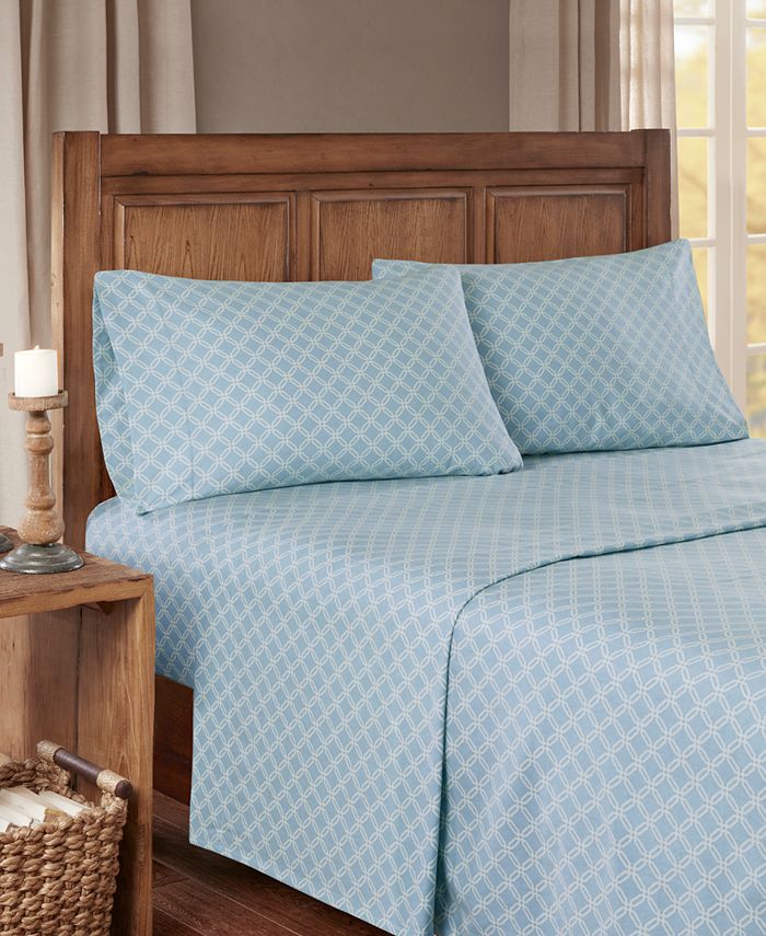 Sleep Philosophy Novelty Printed Cotton Flannel 4Pc. Sheet Set, King