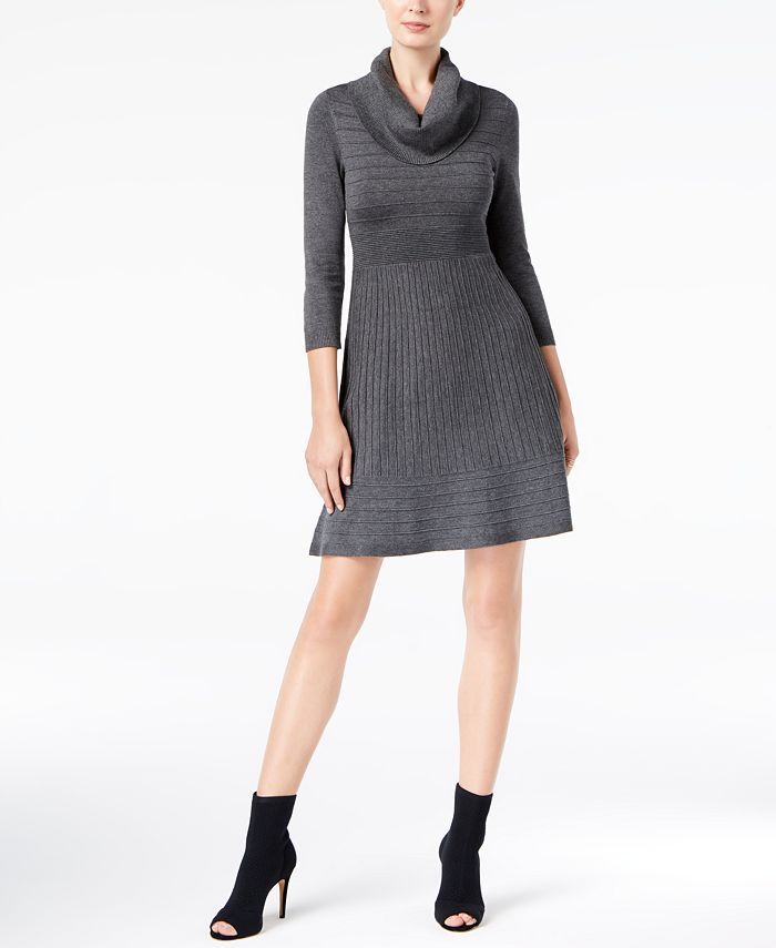 INC International Concepts I.N.C. Petite Cowl-Neck Sweater Dress ...