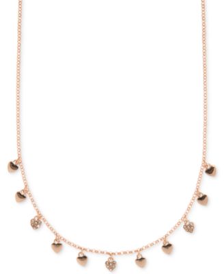 Ivanka Trump - Rose Gold-Tone Dangle Heart Collar Necklace