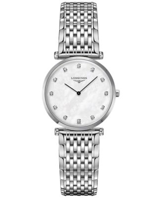 Longines - Men's Swiss La Grande Classique de  Diamond-Accent Stainless Steel Bracelet Watch 29mm
