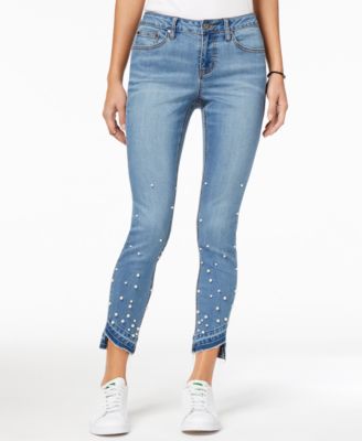 Earl Jeans Embellished Asymmetrical 