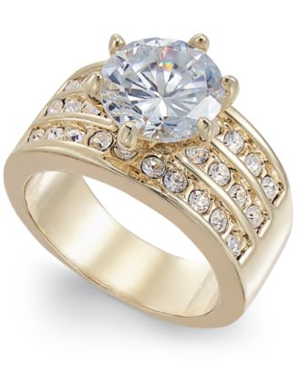 Charter Club Gold-Tone Crystal Triple-Row Ring, Created for Macy's - Macy's