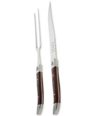 Laguiole Pakkawood Carving Knife and Fork Set.
