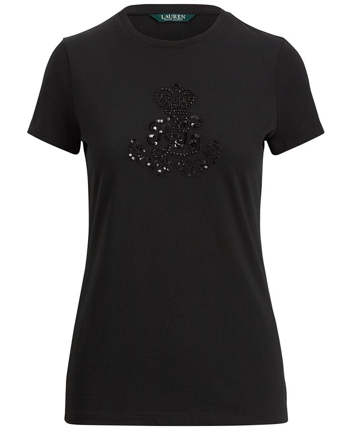 Lauren Ralph Lauren Embellished T-Shirt - Macy's