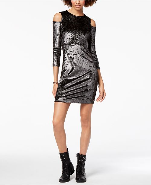 Armani Exchange Velvet Cold Shoulder Sheath Dress Reviews