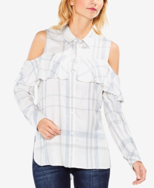 UPC 039377591705 product image for Vince Camuto Ruffled Cold-Shoulder Blouse | upcitemdb.com