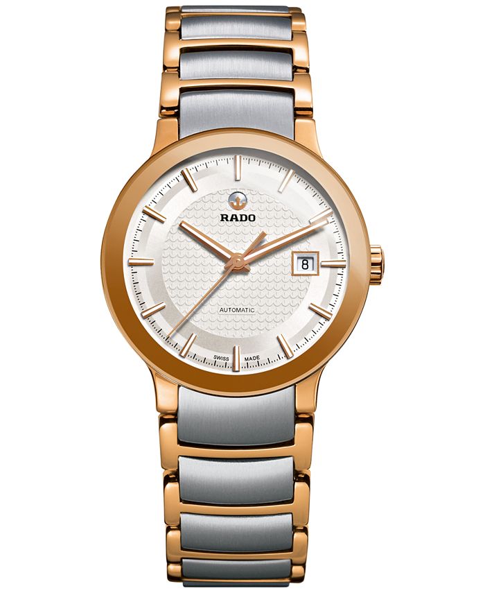 Rado Women's Swiss Automatic Centrix TwoTone PVD Stainless Steel