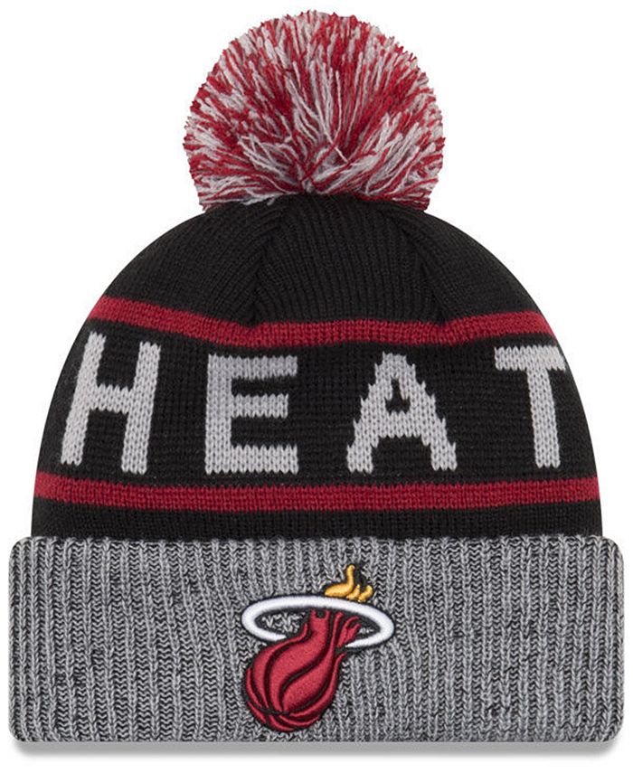 New Era Miami Heat Court Force Pom Knit Hat Macy #39 s