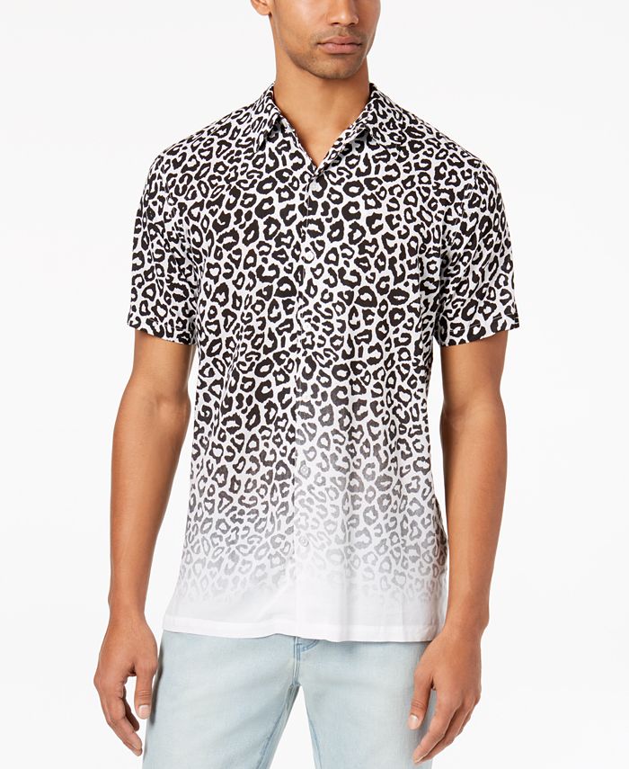 Jaywalker Men's Ombré Leopard-Print Silk Shirt - Macy's