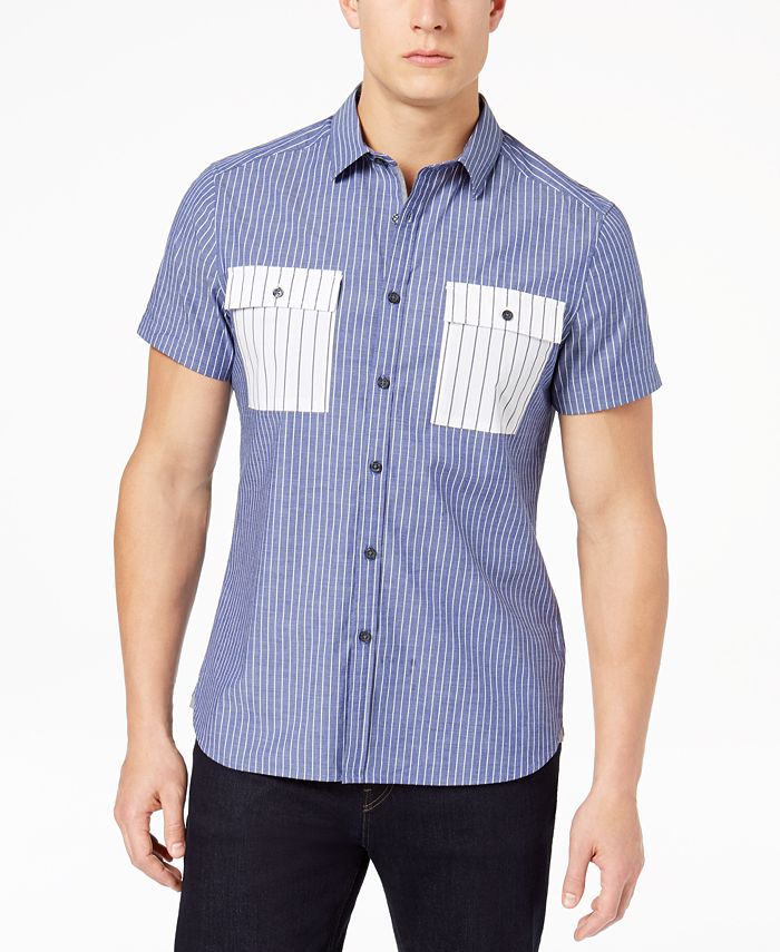 Kenneth Cole Kenneth Cole Men's Stripe Pocket Shirt - Macy's