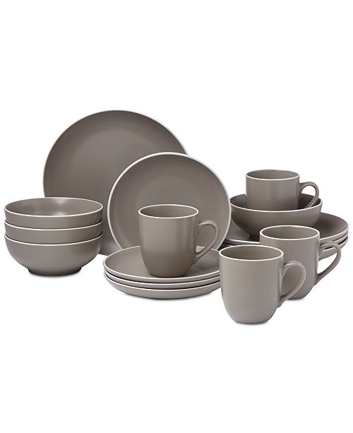 Dansk CLOSEOUT! Kisco Taupe 16-Piece Dinnerware Set & Reviews ...