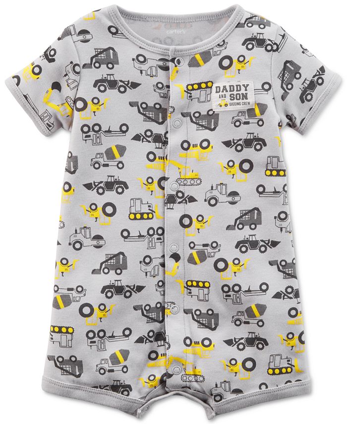 Carter's ConstructionPrint Cotton Romper, Baby Boys Macy's