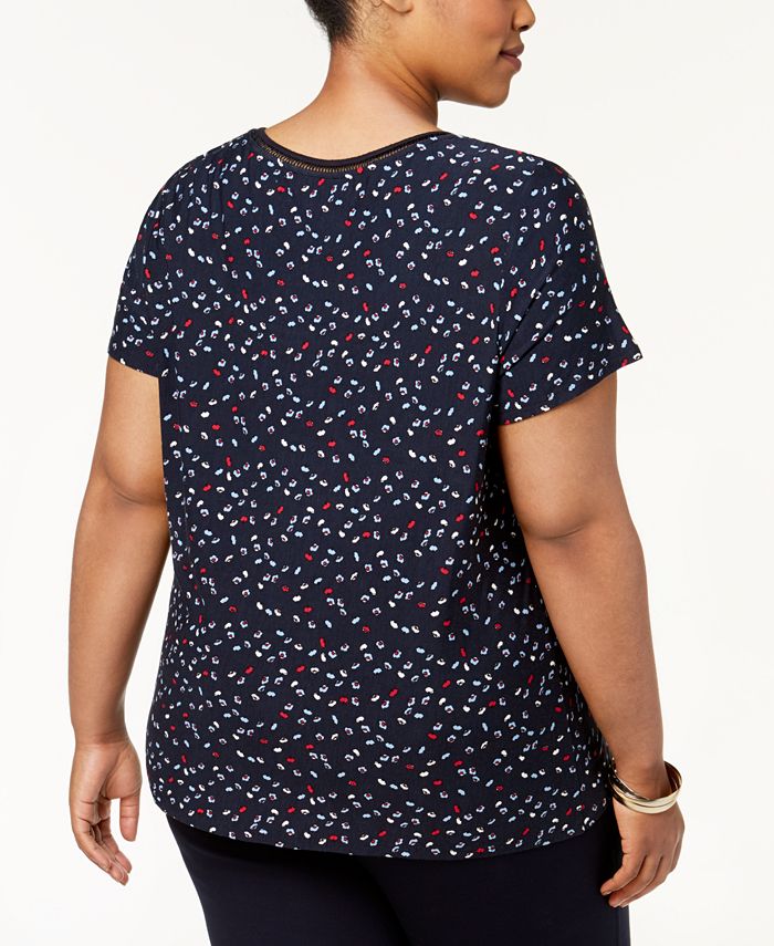 Tommy Hilfiger Plus Size Floral-Print T-Shirt, Created for Macy's - Macy's