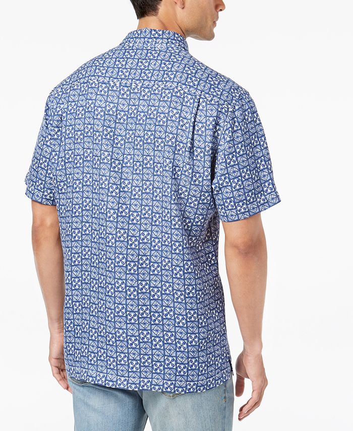 Tommy Bahama Men's Juno Beach Geo-Print Silk Shirt - Macy's