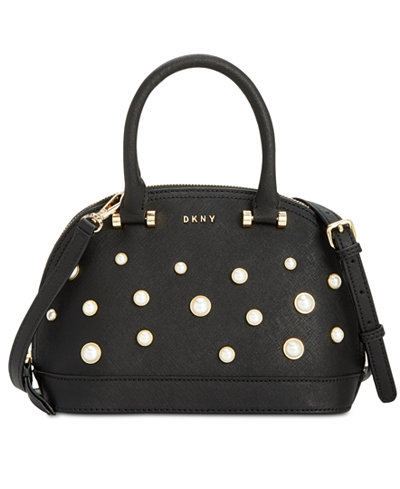 DKNY Round Pearl Satchel, Created for Macy's - Handbags & Accessories ...