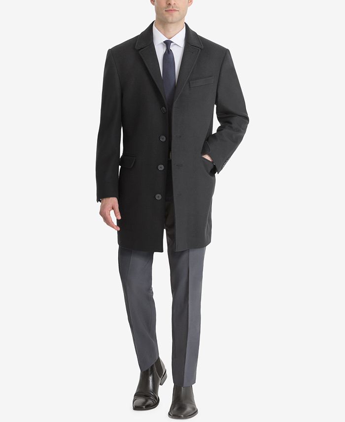 Calvin Klein Men's Minneapolis Wool-Blend Slim-Fit Overcoat - Macy's