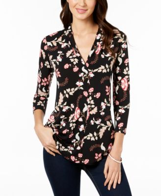 Charter Club - Petite Diamond-Print Top