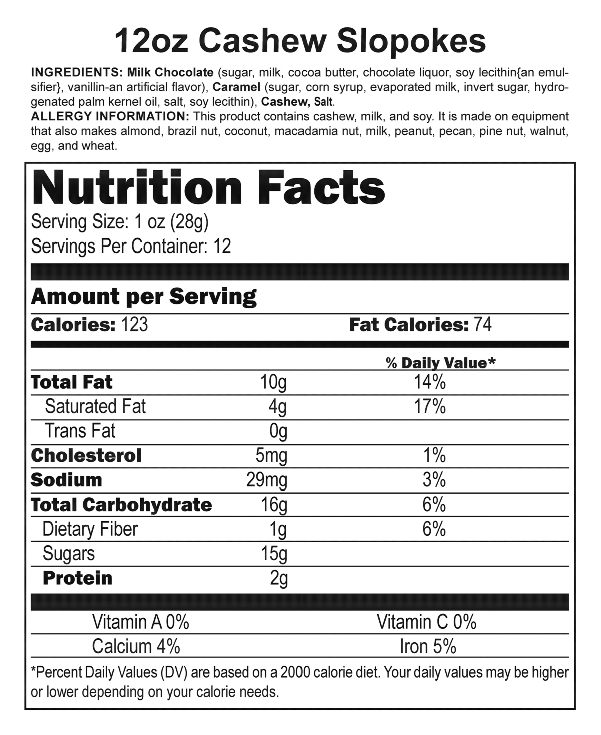 Betsy Ann Chocolates Cashew Slopokes - 0