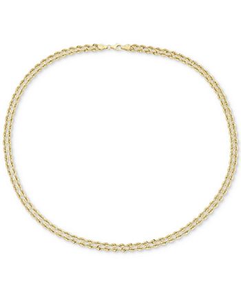 Macy's - 18" Double Twisted Heart Chain Collar Necklace in 14k Gold