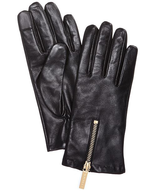 Michael Kors Zipper Leather Gloves Handbags & Accessories Macy's