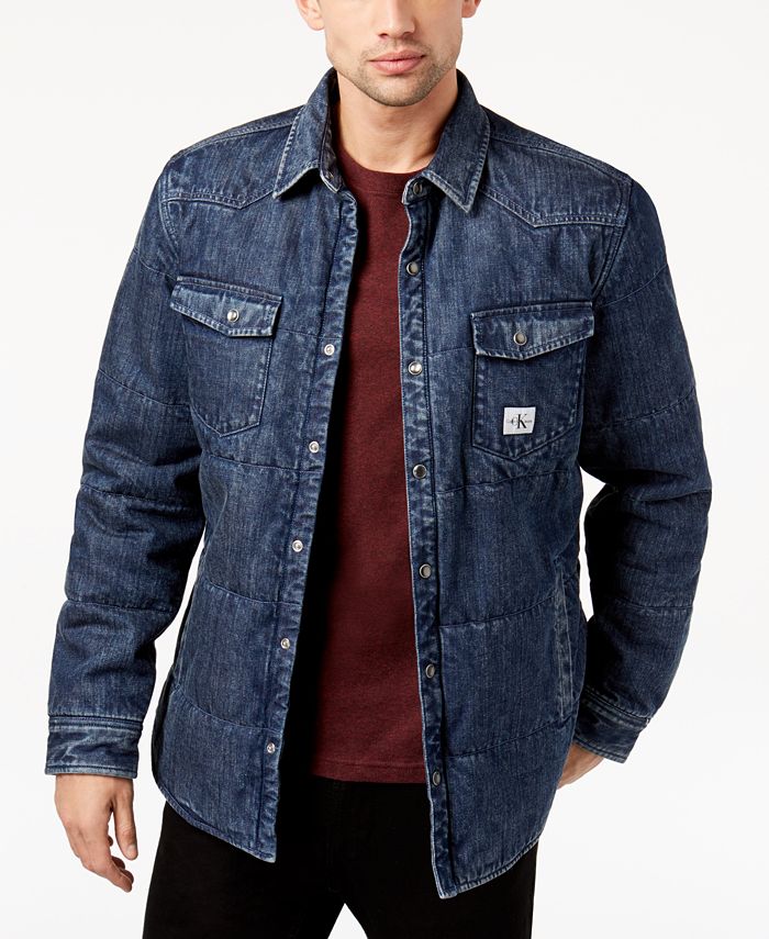 Calvin Klein Jeans Men's Quilted Denim Jacket & Reviews - Coats ...