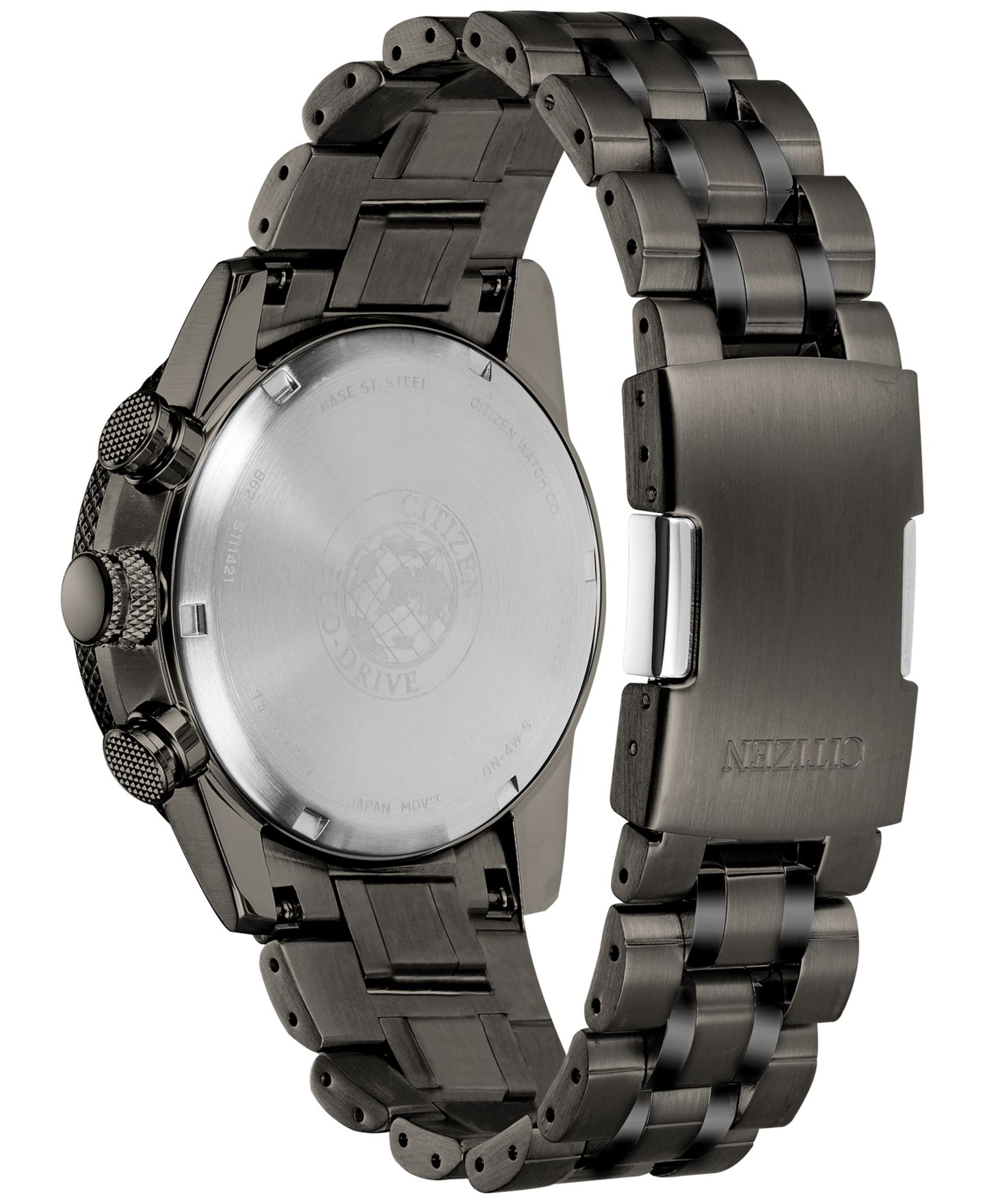 Мужские часы Citizen Eco-Drive Chronograph Nighthawk Gray Stainless Steel Bracelet Watch 43mm — фото 8