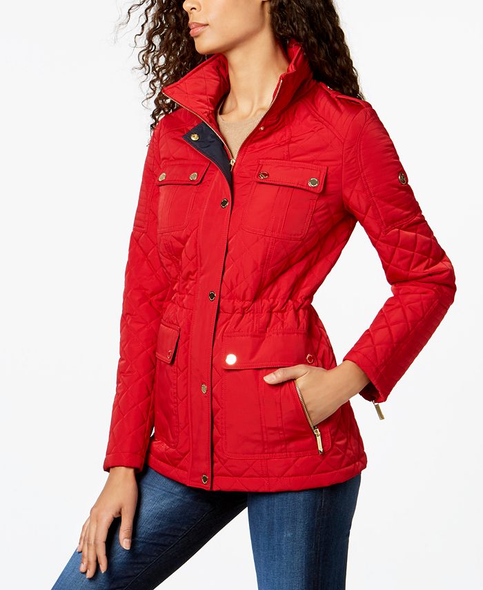 Michael Kors Hooded Quilted Anorak - Macy's