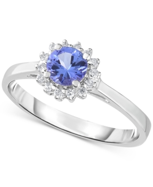 image of Tanzanite (1/2 ct. t.w.) & Diamond (1/10 ct. t.w.) Ring in 14k White Gold