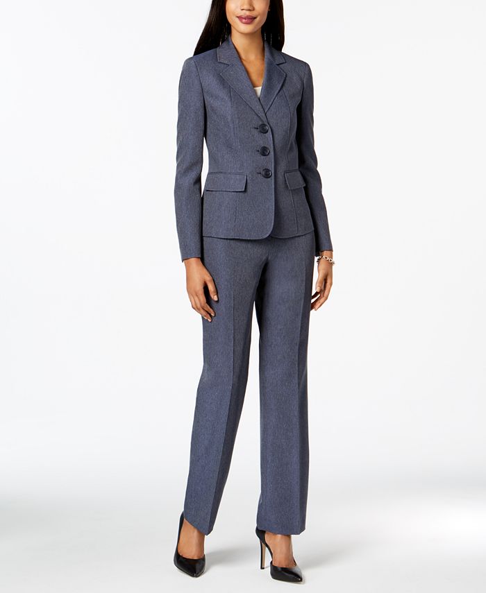 Le Suit Denim Pantsuit - Macy's