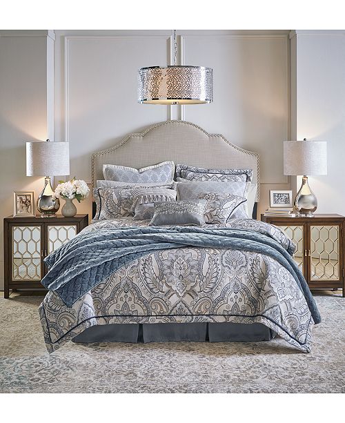 Croscill Seren 4 Pc Chenille Damask Jacquard King Comforter Set